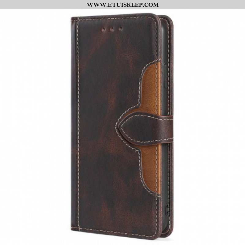 Etui Folio do Google Pixel 6 Pro Dwukolorowa Stylowa Sztuczna Skóra
